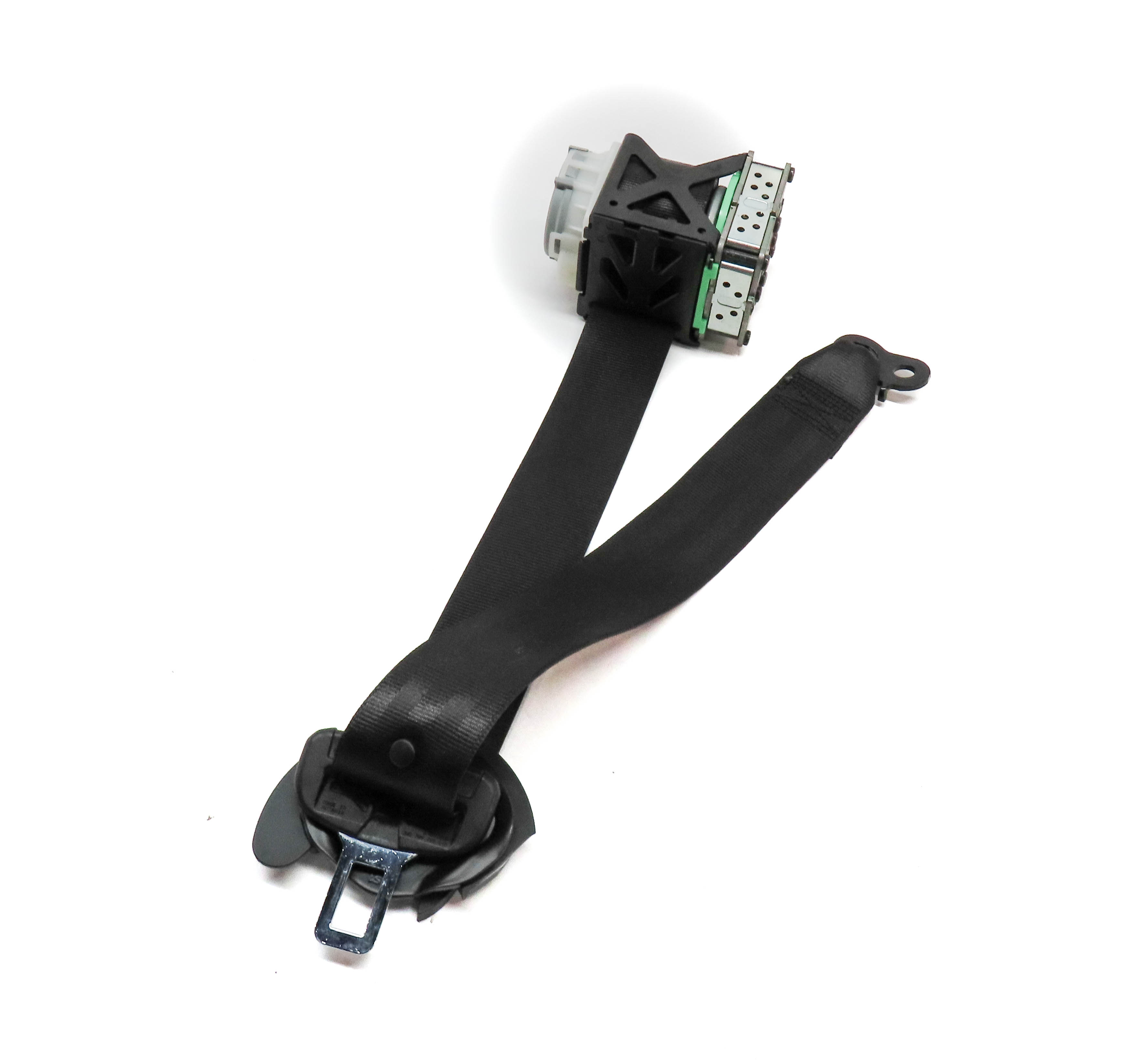 2011 PORSCHE CAYENNE S HYBRID (958) REAR LEFT SEAT SEATBELT RETRACTOR (BLACK) — exact item pictured